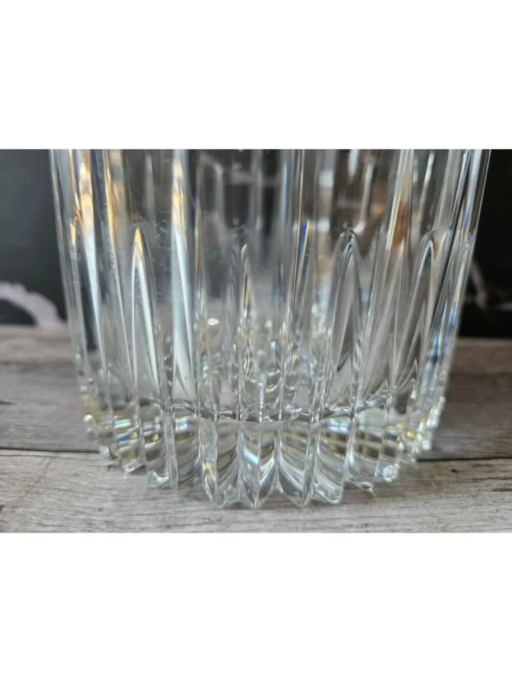 Mikasa Arctic Lights Crystal Clear Glass Ice Bucket Metal Handle